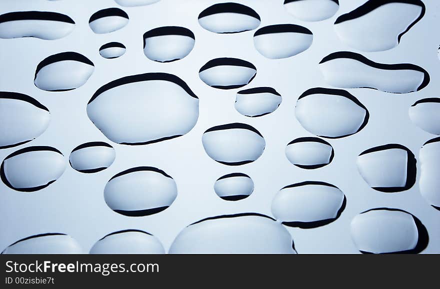 Abstract of black droplets on clean surface