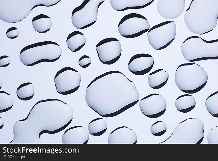 Abstract of black droplets on clean surface