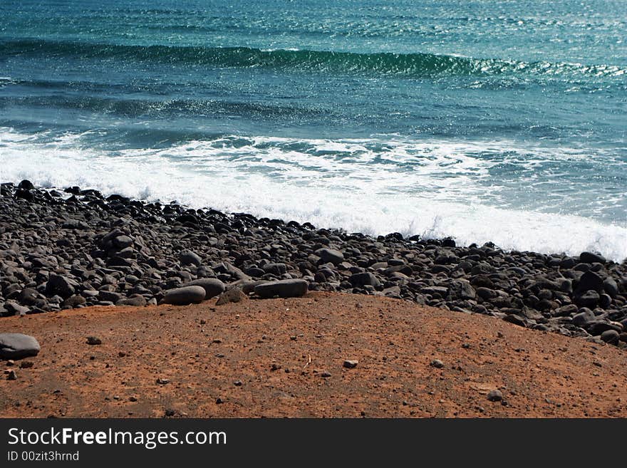 Waves And Stones Background