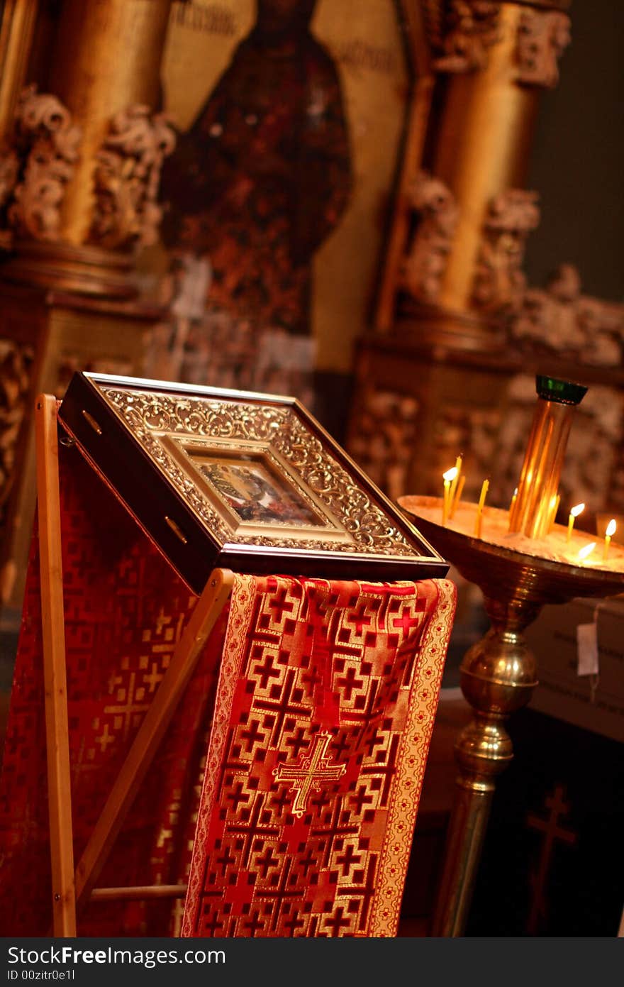 The altar in a orthodox church, Russia