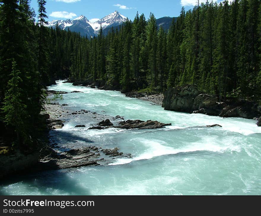 Glacial river outside of Banff, Canada. Glacial river outside of Banff, Canada