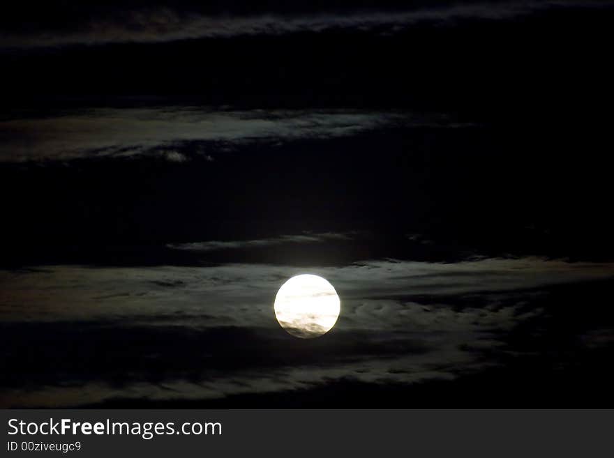 Bright moon in full darkness