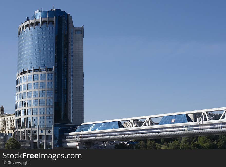 Pedestrian bridge Bagration and Tower 2000.