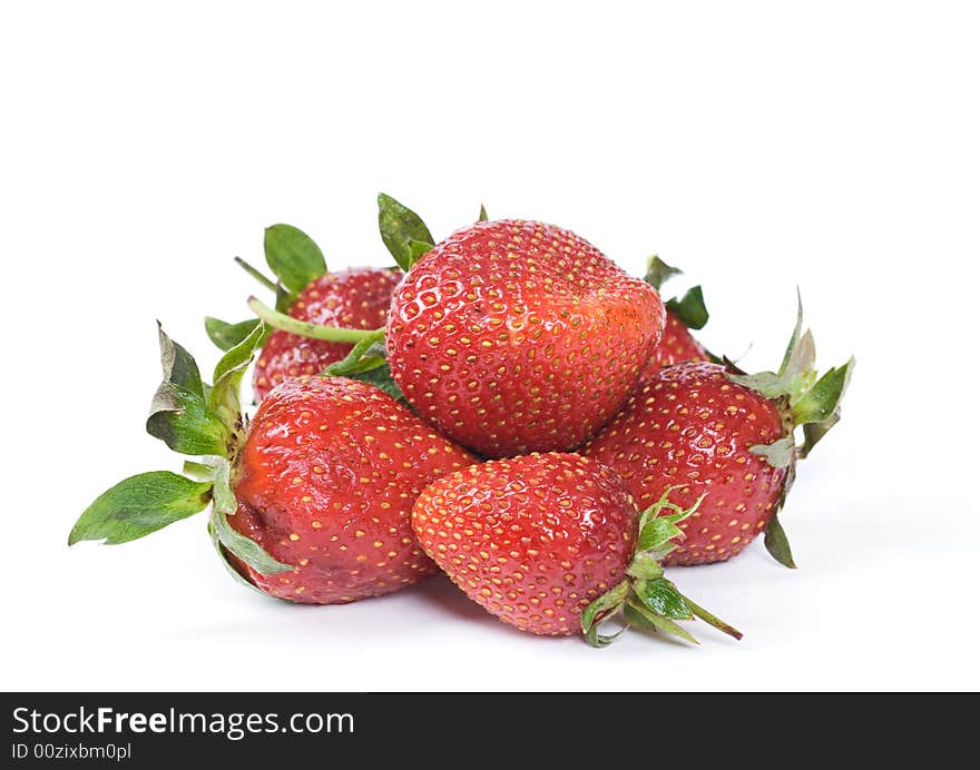 Strawberries isolated on white background