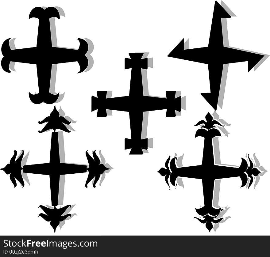 Vector illustration of different crosses. Vector illustration of different crosses