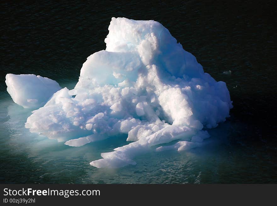 Iceberg floating on the sea water of alaska