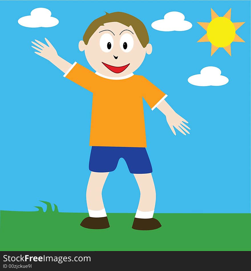 Boy Waving