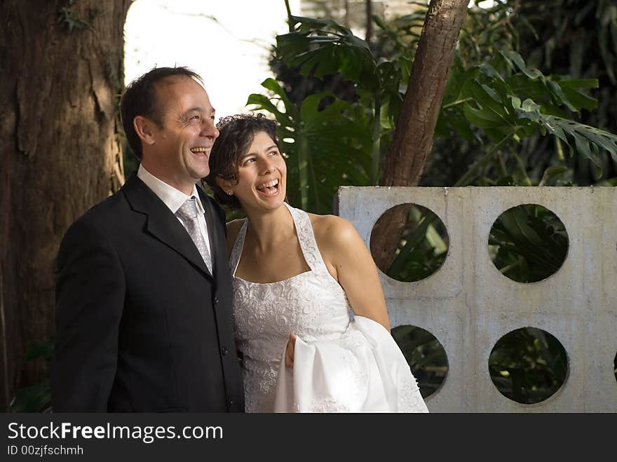 Married Couple Smiling Away - Horizontal