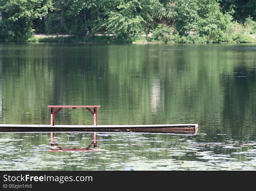 A dock taken at a lake. A dock taken at a lake.