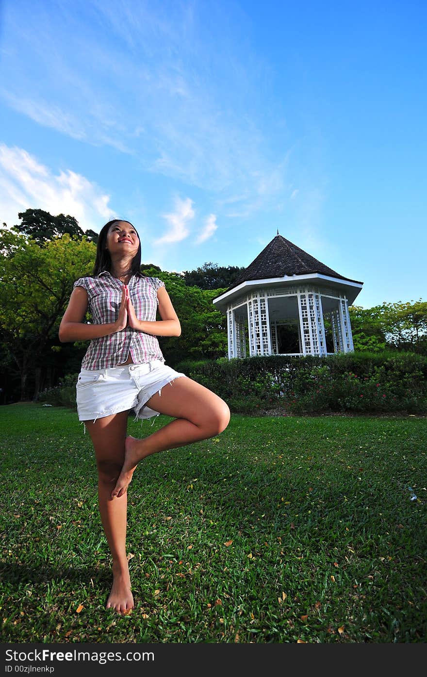 Picture of Girl doing Yoga pose. Ideal for healthy lifestyle context. Picture of Girl doing Yoga pose. Ideal for healthy lifestyle context.