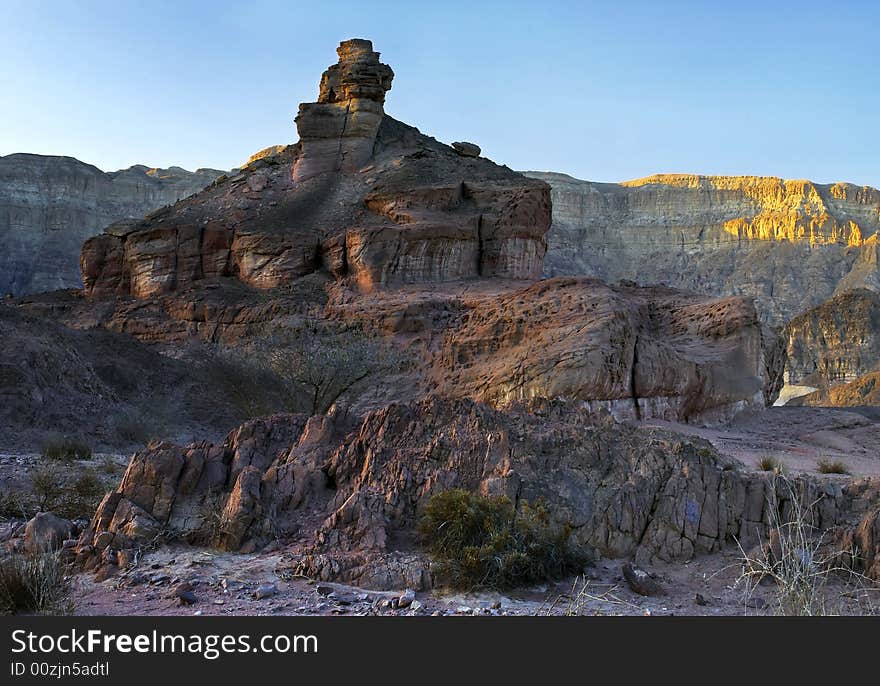 Geological formation in Israeli desert. Geological formation in Israeli desert