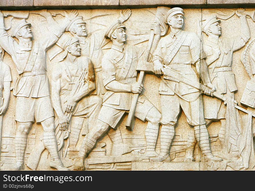 The relief of The August 1st. uprising cenotaph nanchang china .