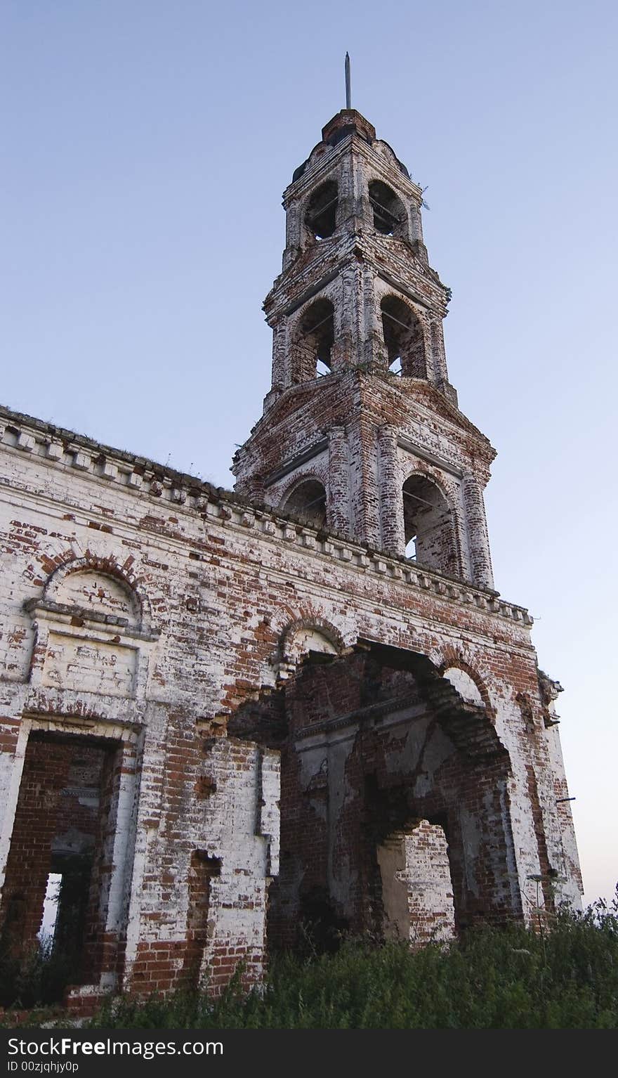 Damage old church on a hill