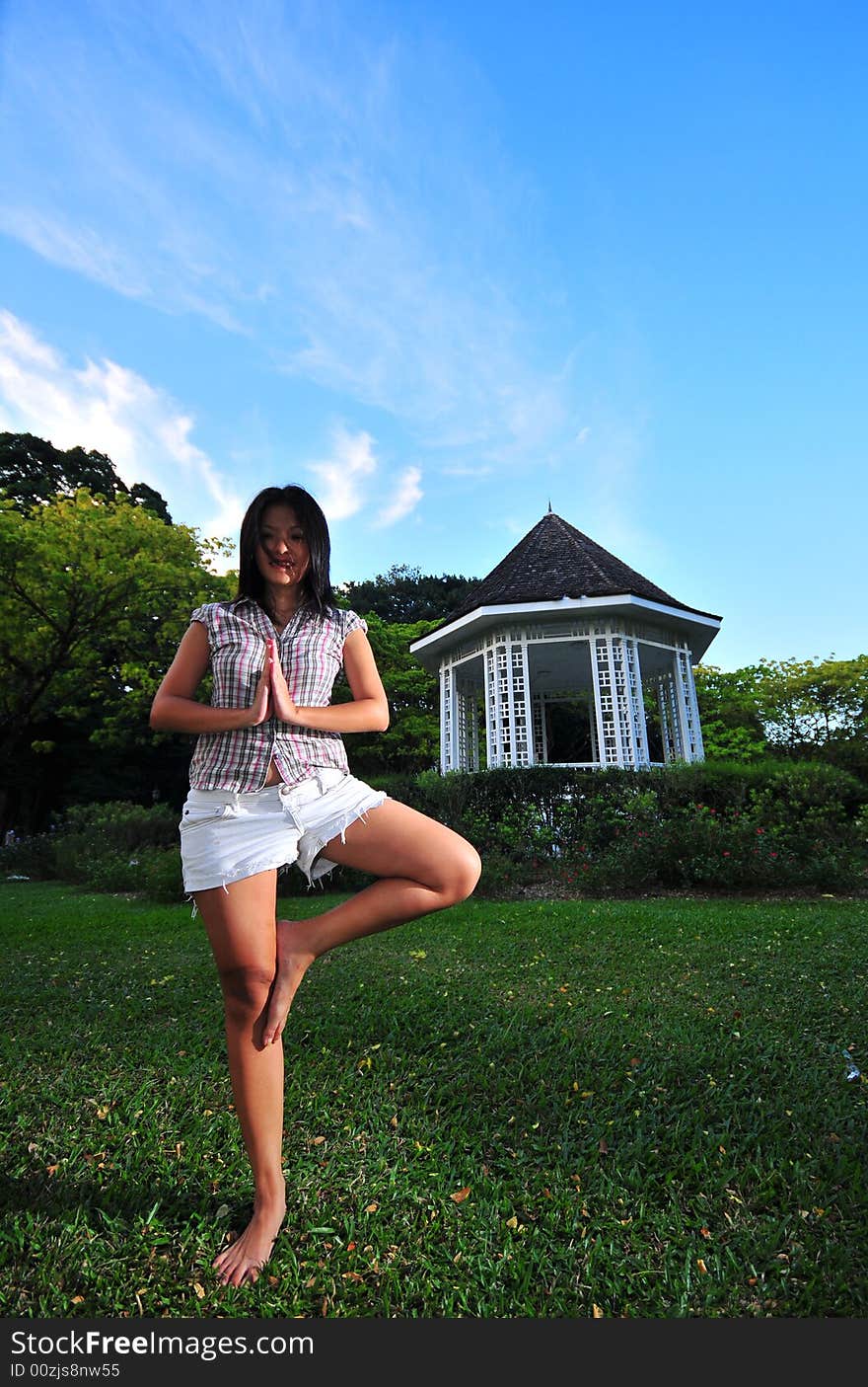 Picture of Girl doing Yoga pose. Ideal for healthy lifestyle context. Picture of Girl doing Yoga pose. Ideal for healthy lifestyle context.