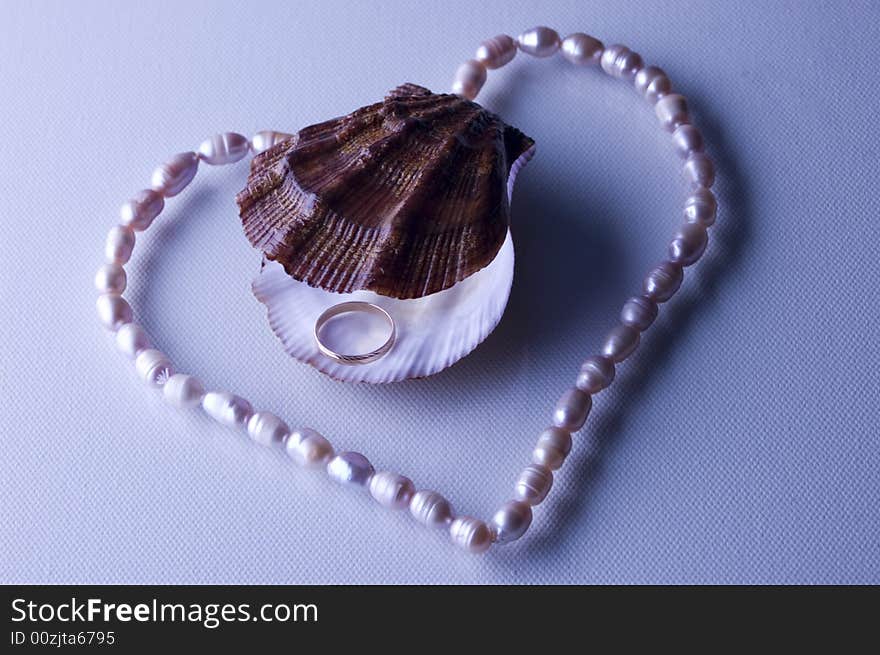 Wedding ring in the shell