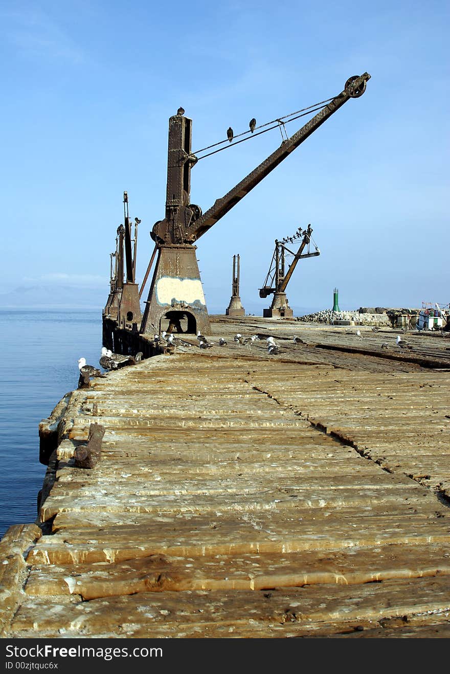 Old cranes, Antofagasta, Chile