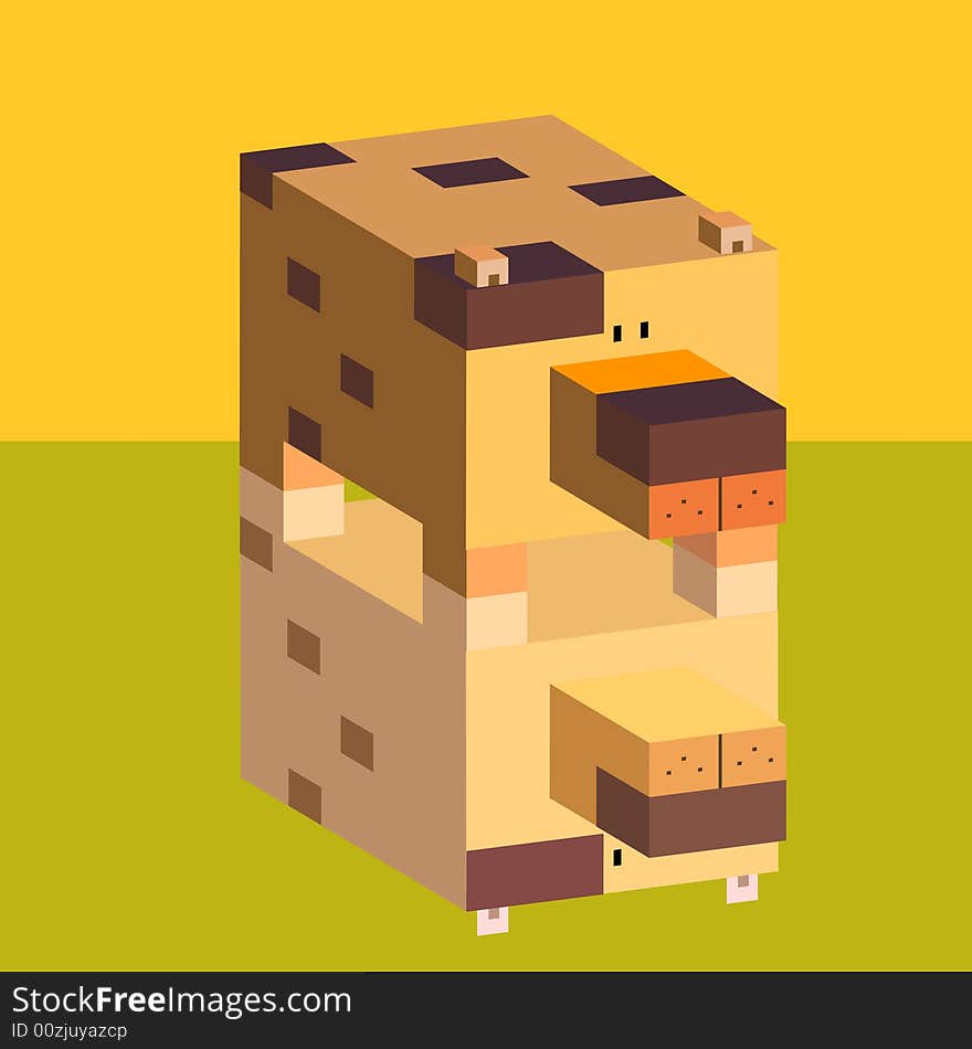 Vector illustration for a square dog