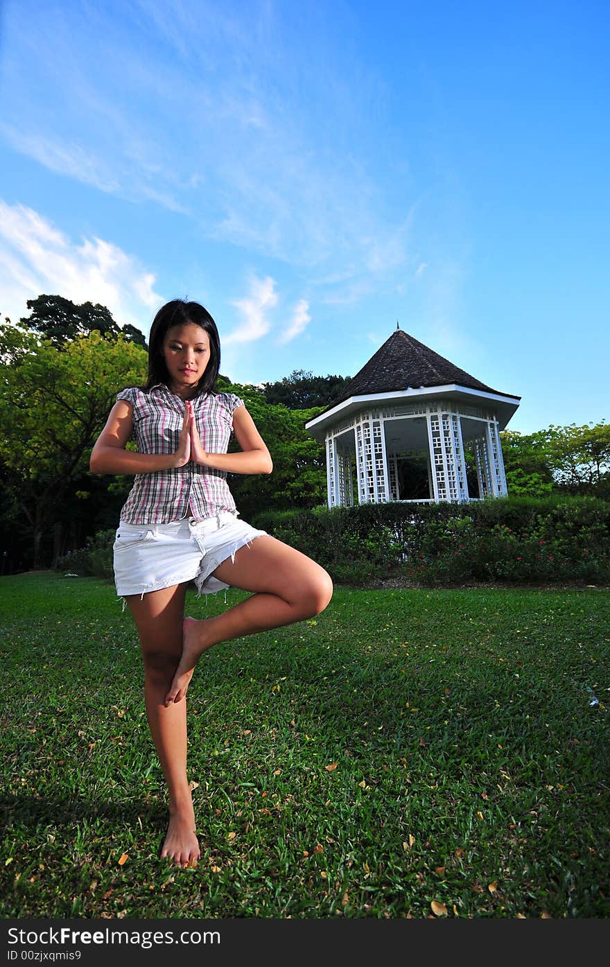 Picture of Girl doing Yoga pose. Ideal for healthy lifestyle context. Picture of Girl doing Yoga pose. Ideal for healthy lifestyle context.