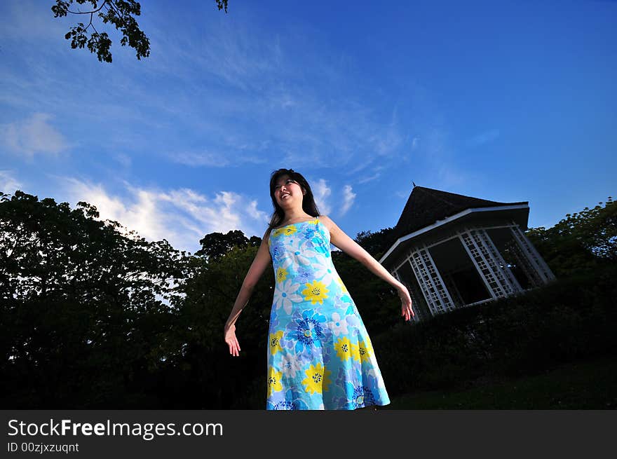 Picture of a Happy Girl out in the park. Indicative of mood, joyous occasion, promotion of healthy living and lifestyle. Picture of a Happy Girl out in the park. Indicative of mood, joyous occasion, promotion of healthy living and lifestyle.