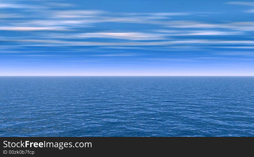 Beautiful sea and clouds sky - digital artwork. Beautiful sea and clouds sky - digital artwork