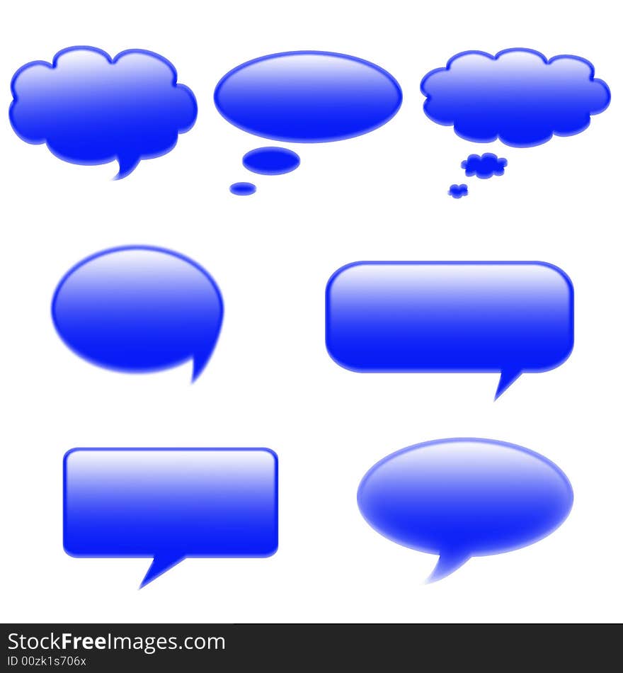 Illustration of the chat icons blue color