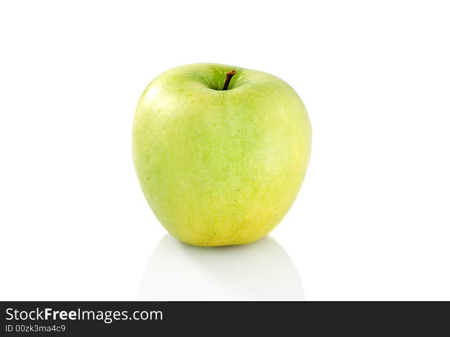 Single green apple