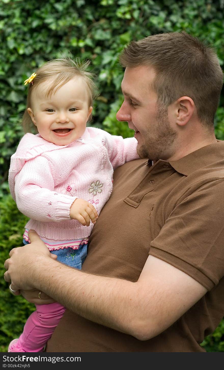 Dad and his daughter outdoor. Dad and his daughter outdoor