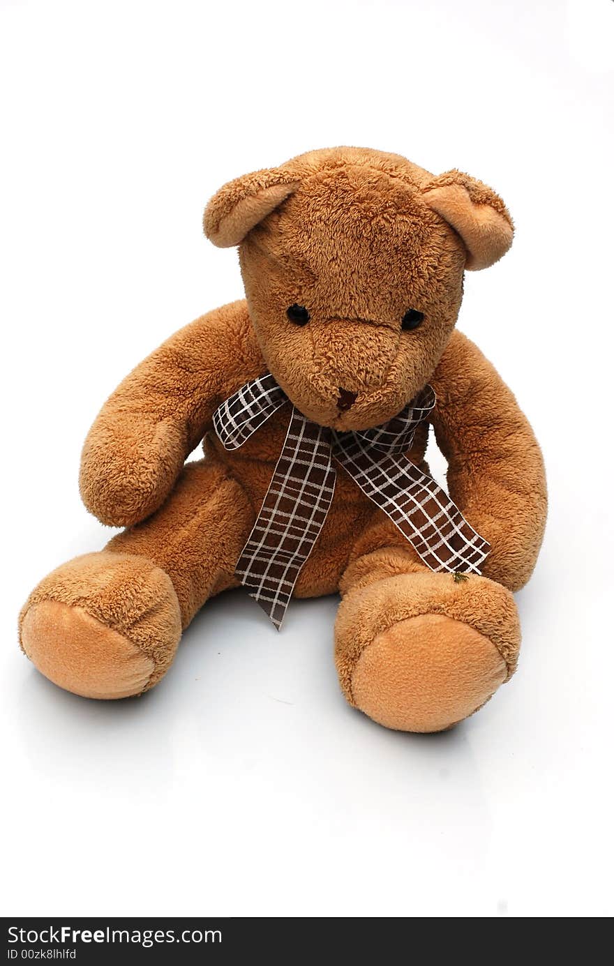 Shot of a brown teddy bear isolated