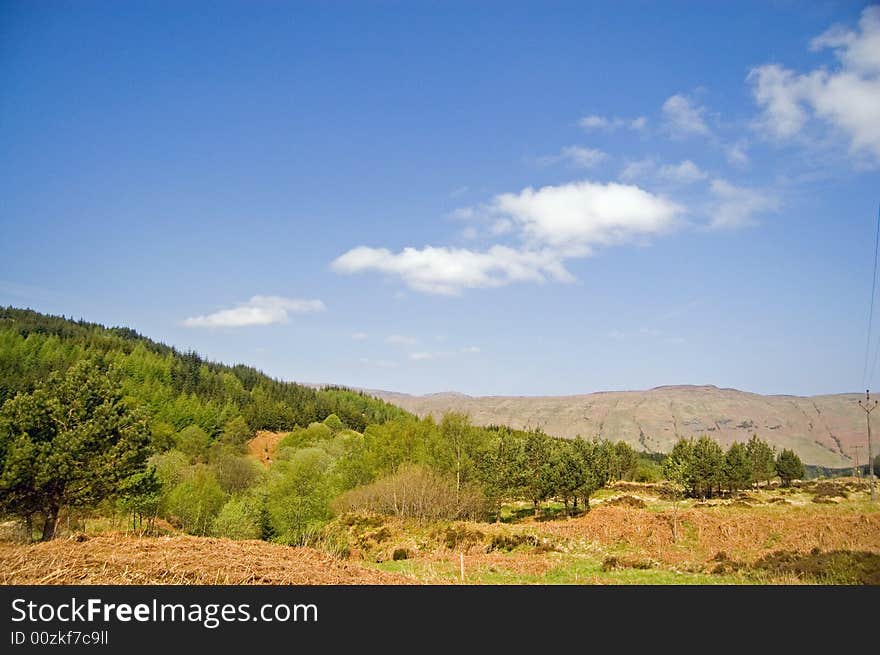 A view of the great scenery at glen ogle in scotland. A view of the great scenery at glen ogle in scotland