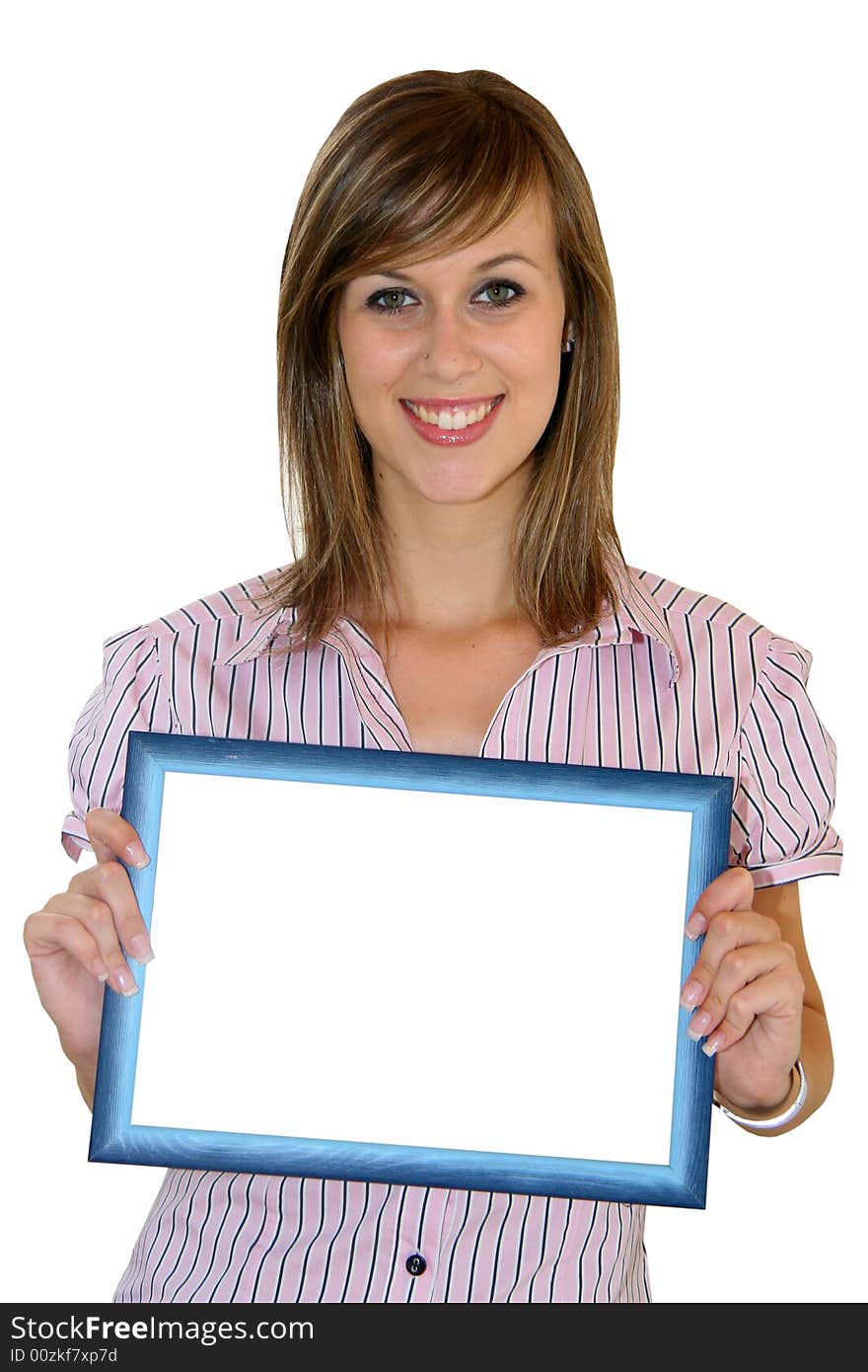 Young business with blue frame. Young business with blue frame