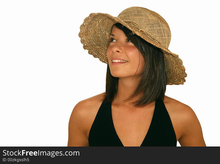 Young woman on white background. Young woman on white background