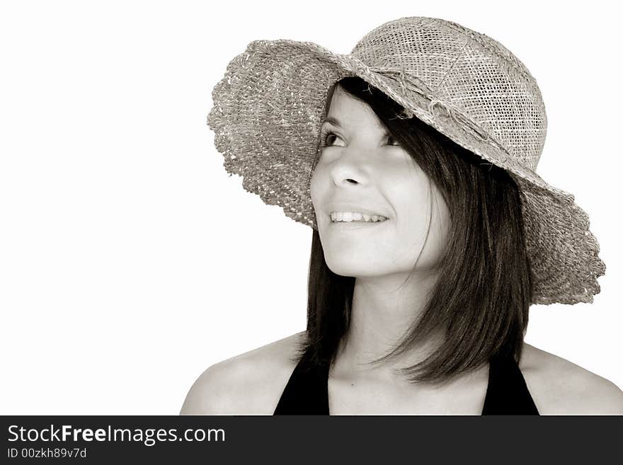 Young woman on white background. Young woman on white background