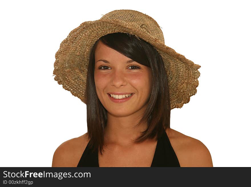 Young woman on white background. Young woman on white background