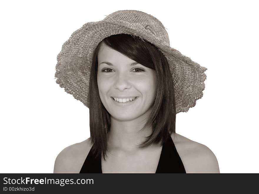 Young woman on white background. Young woman on white background