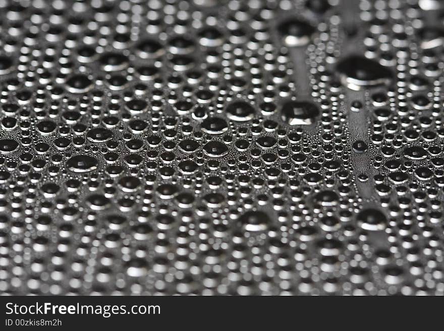 Condensation  droplets under glass surface