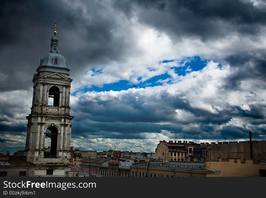 Bell tower in Saint-petersburg, Russia. Bell tower in Saint-petersburg, Russia