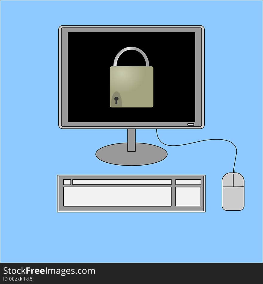 An illustration of a computer with a padlock on the screen. An illustration of a computer with a padlock on the screen