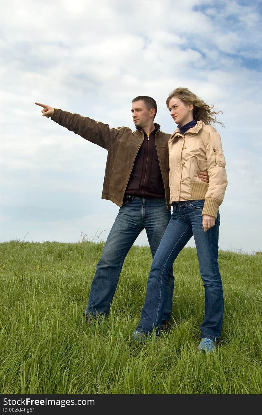 Guy and girl in the field