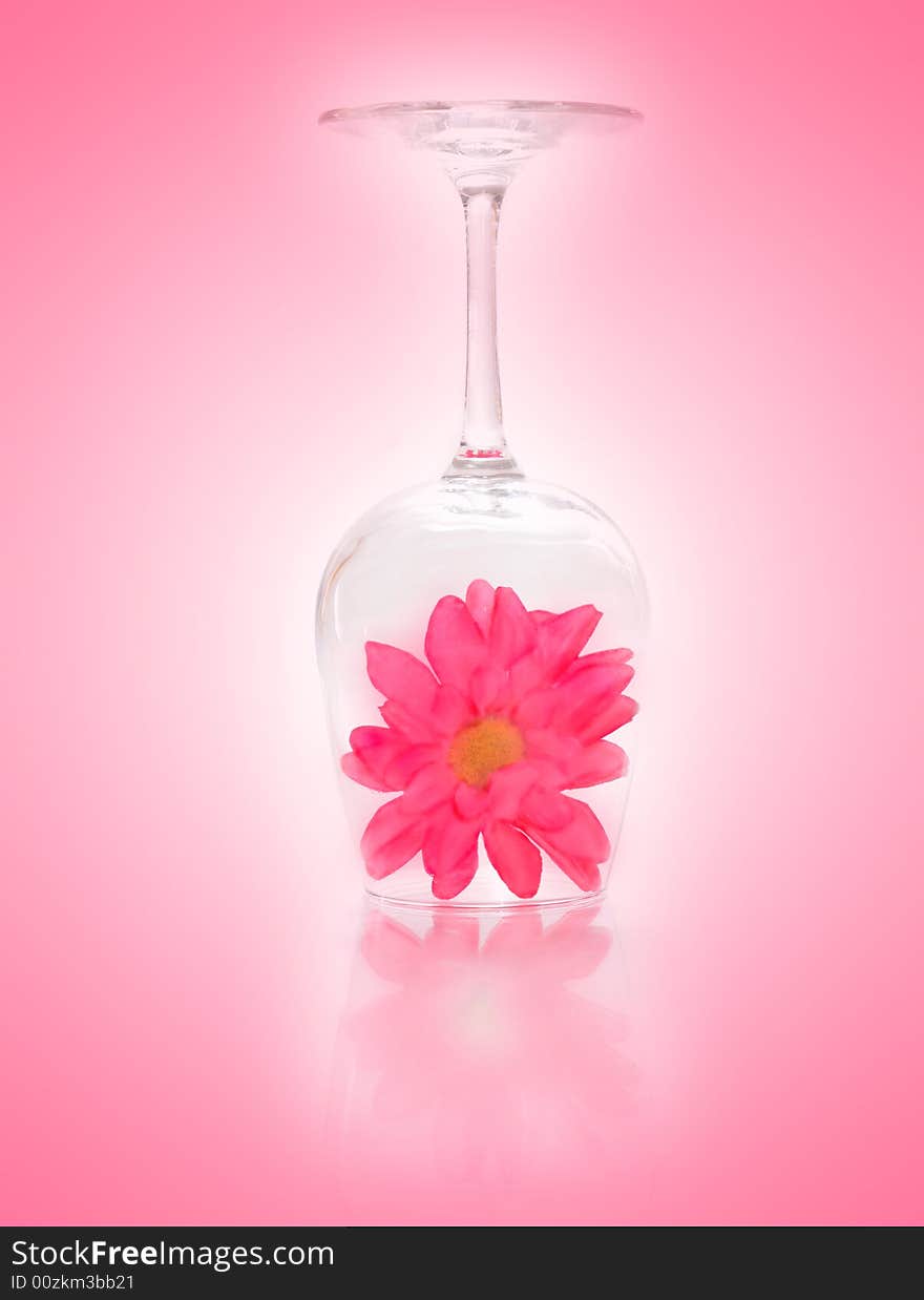 Wine Glass With Flower