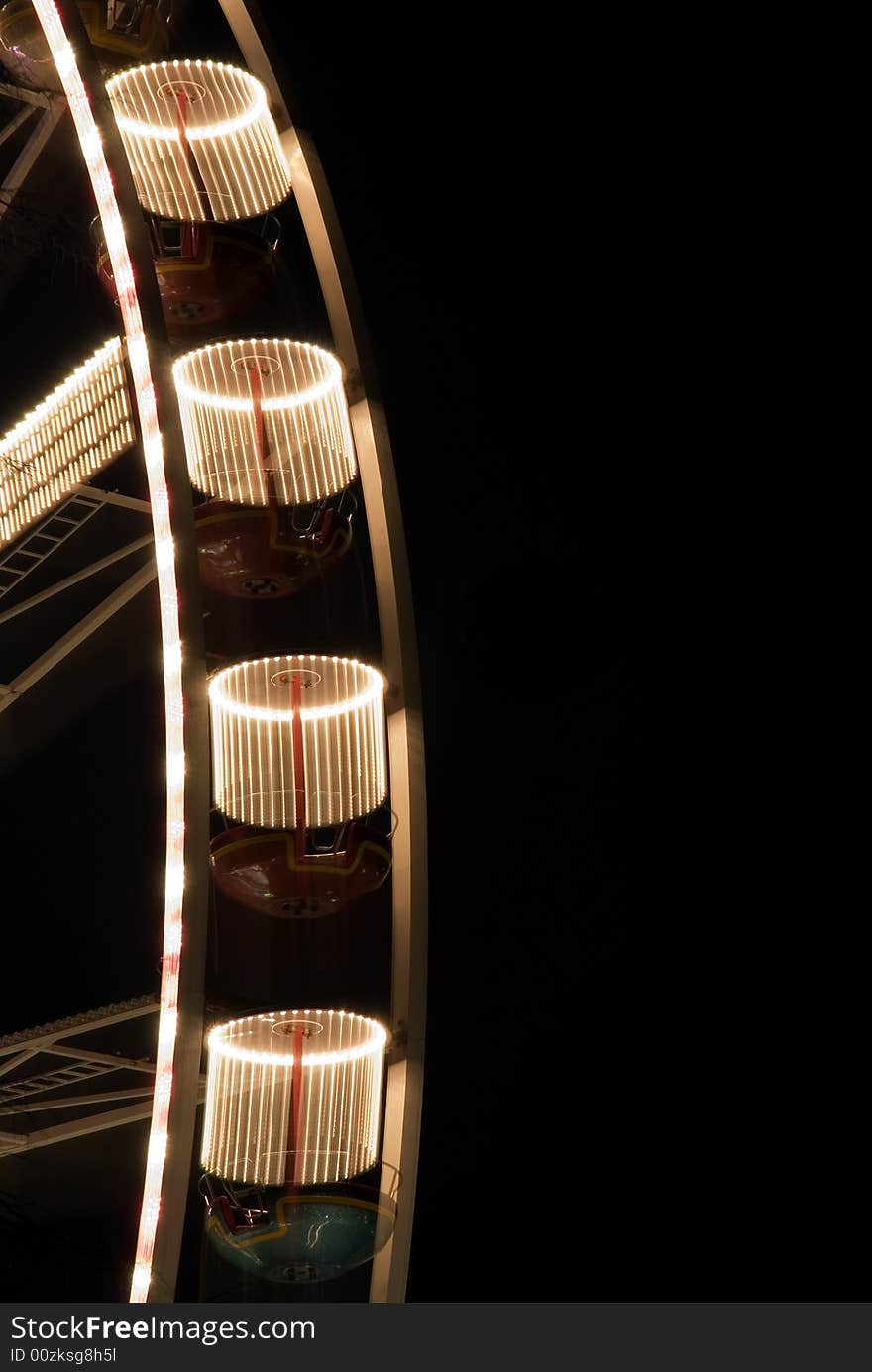 Ferris wheel at night in luebeck, germany