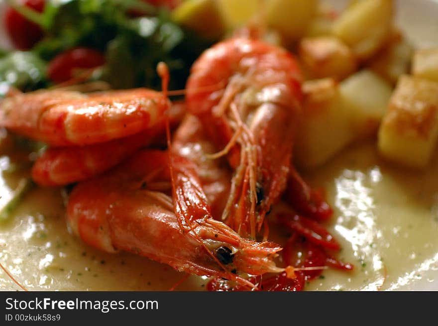 Shrimp on a plate