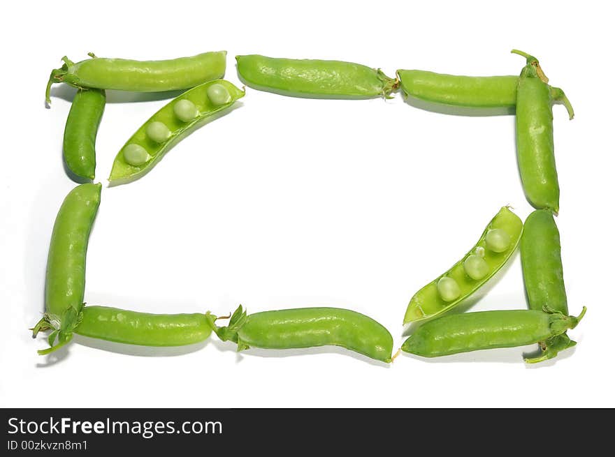 Ripe pea isolated on a white background