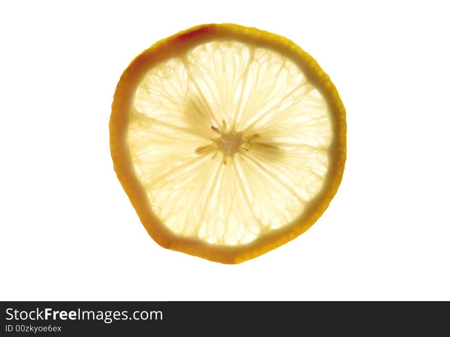 Slice of lemon in back light