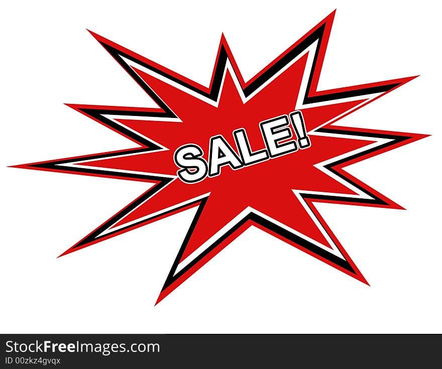 Isolated sale graphic with clipping path