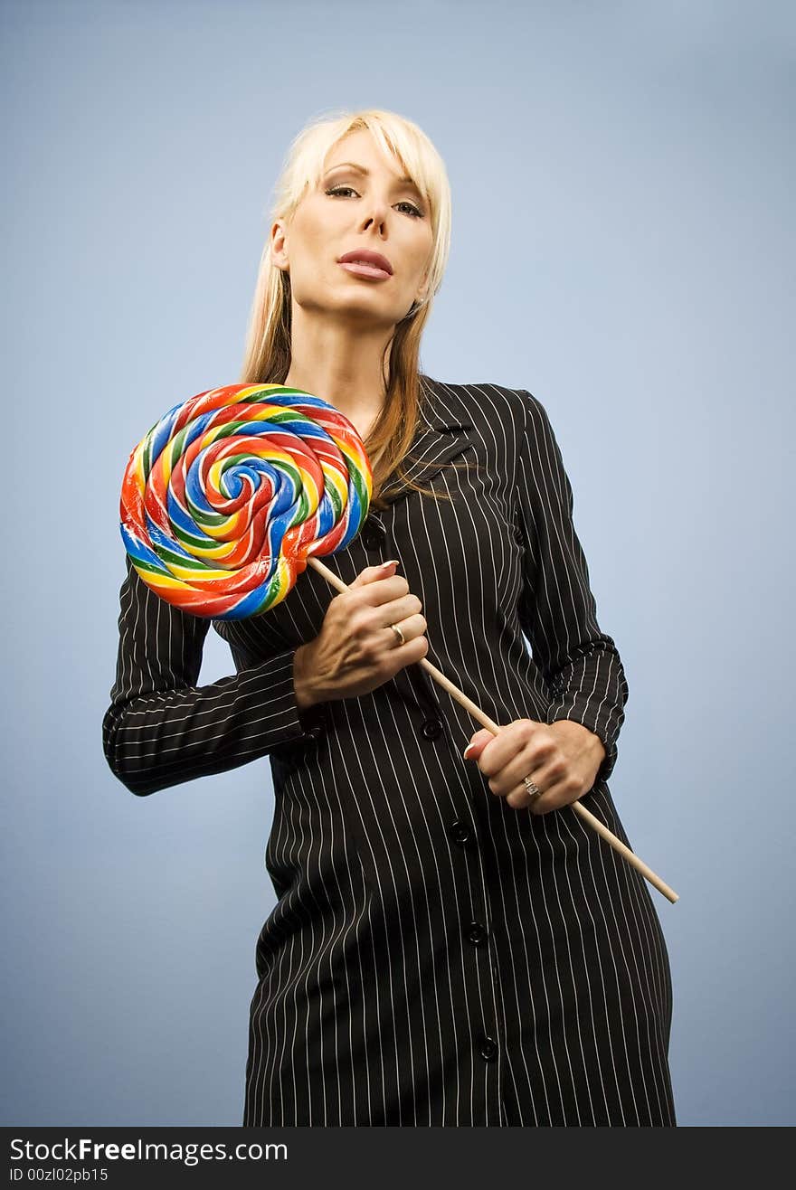 Woman with a lollipop