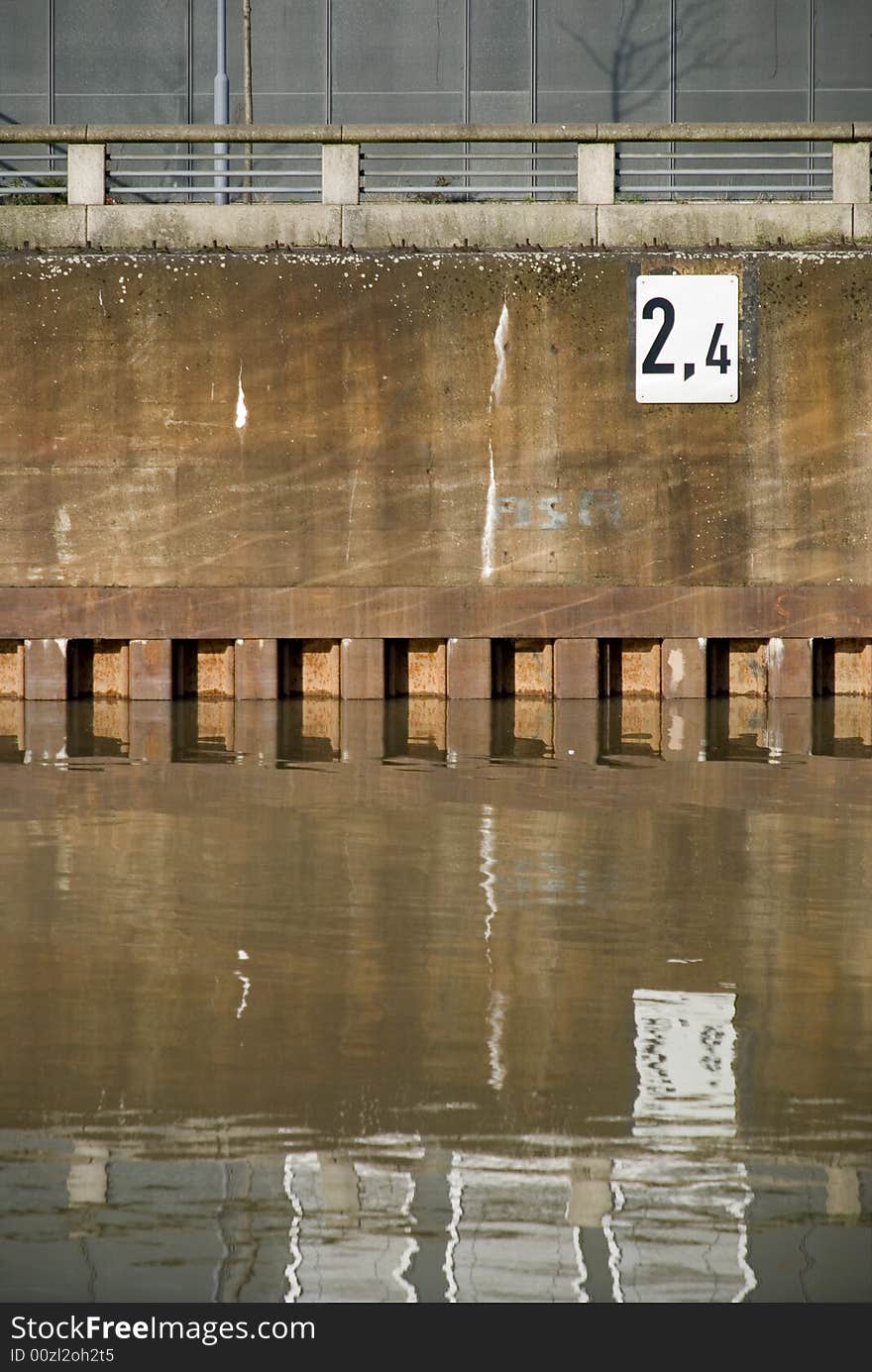 An old habour quay in duisburg, germany