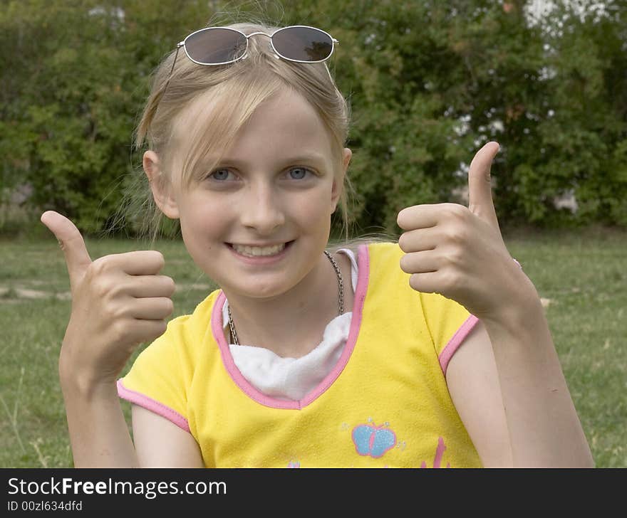 Young beautiful smiling girl, teenager