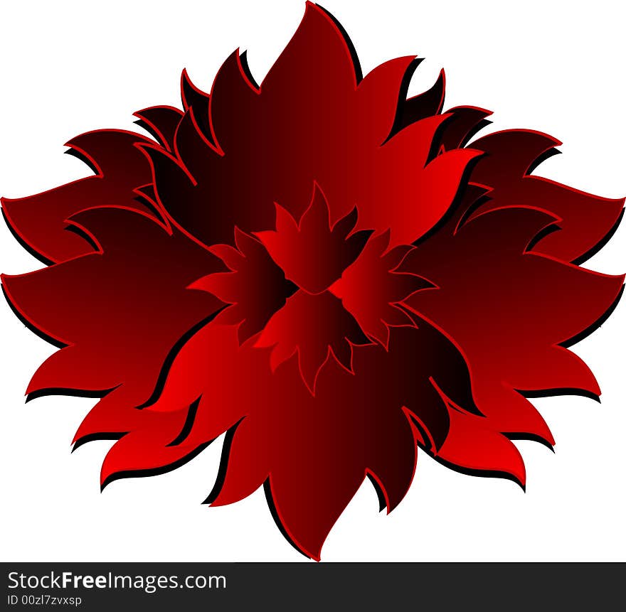 Vector illustration of a bloody red flower. Vector illustration of a bloody red flower