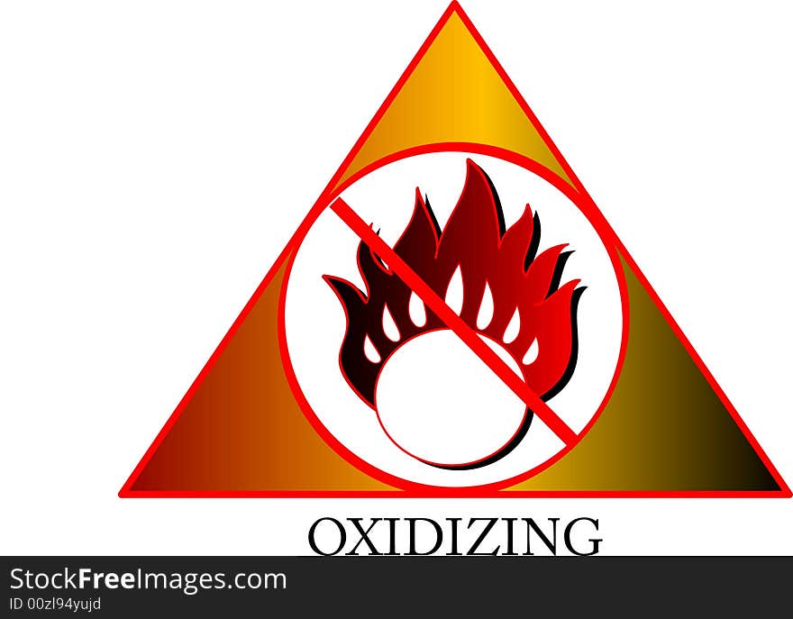 Vector illustration of an oxidizing symbol