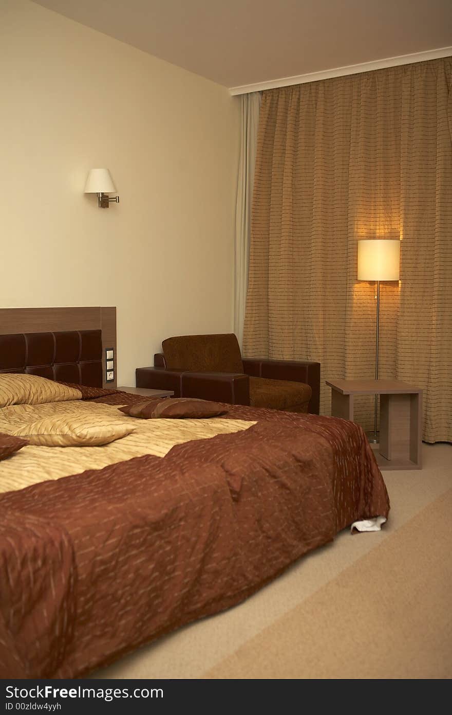 Modern interior of a hotel room. Modern interior of a hotel room